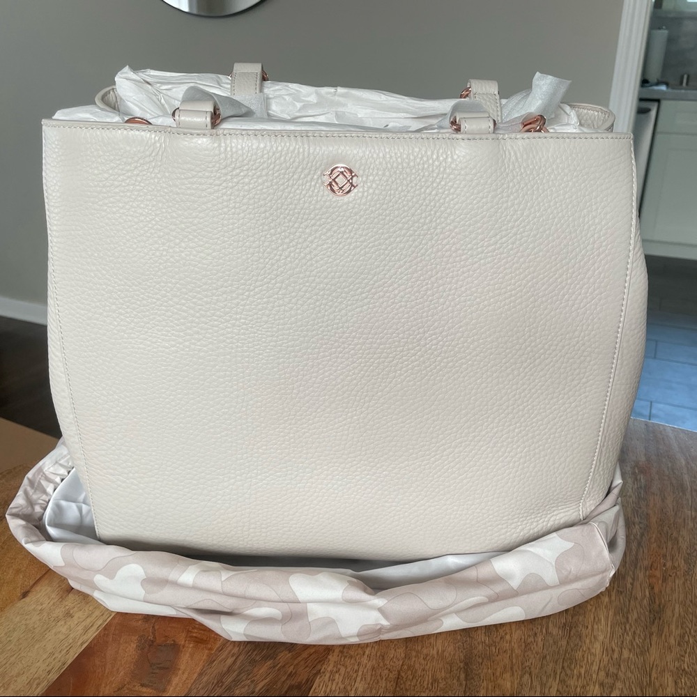 BRAND NEW Dagne Dover Large Allyn Leather Tote in Bone (Original Packaging)